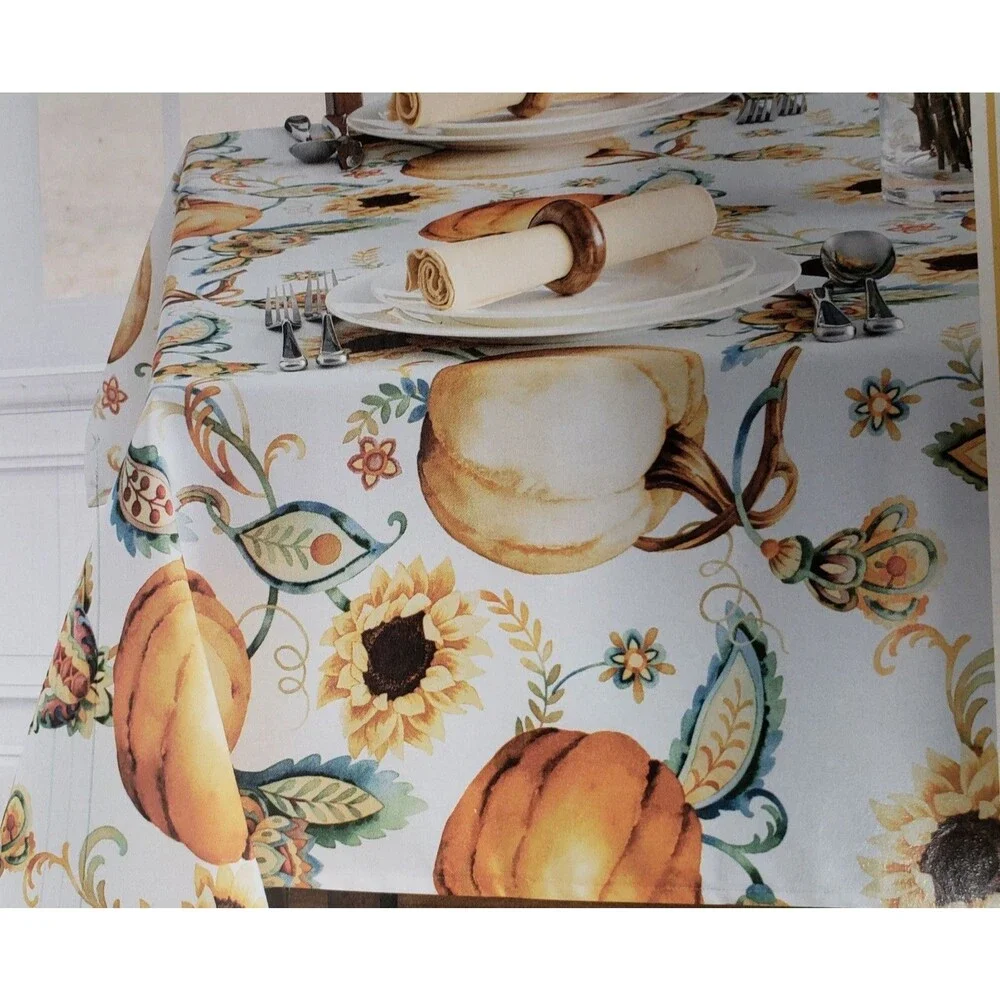 Printed Linen Tablecloth 70